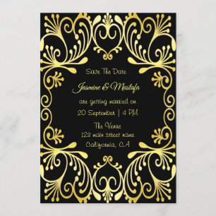 Romantic Gold Islamic Wedding Invitation
