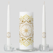 Romantic Gold Mandala Monogram Shabbat Wedding