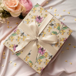 Romantic Gold Queen Bee, Honeycomb & Flowers Wrapping Paper<br><div class="desc">This cute and romantic Wrapping Paper sheet showcases a whimsical pattern of honeycombs,  pink exotic flowers,  and buzzing queen bees,  complemented by scattered golden hearts. It's a charming representation of the sweetness and beauty found in the bond between mothers and their loved ones.</div>