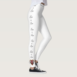 Romantic Gold & Red Heart, The L in LGBTQ Leggings
