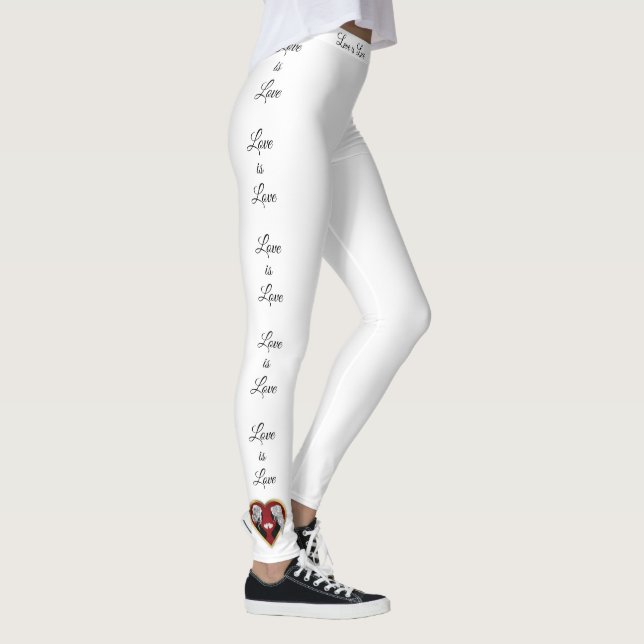 Romantic Gold & Red Heart, The L in LGBTQ Leggings (Right)
