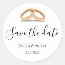 Romantic Gold Rings Save the Date
