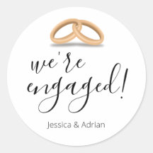 Romantic Gold Rings We're Engaged