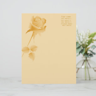 Romantic Gold Rose wedding announcements Letterhead