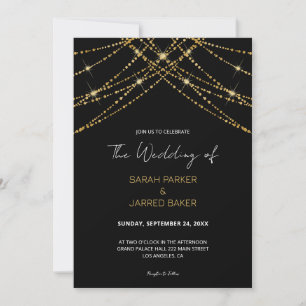 Romantic Gold String Wedding Invitation