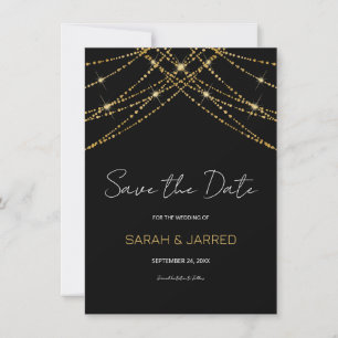 Romantic Gold String Wedding Save The Date