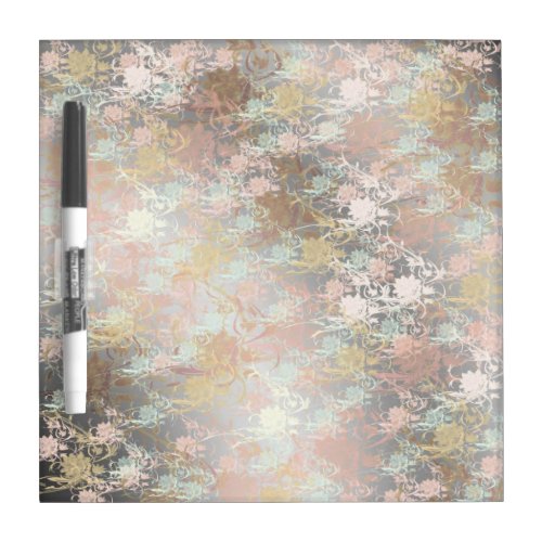 Romantic gold Teal Watercolor Chic Floral Dry Erase Board