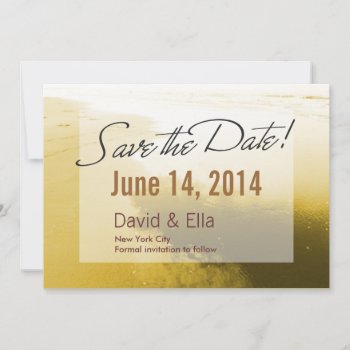 Romantic Golden Beach Save The Date Announcement by fotoplus at Zazzle