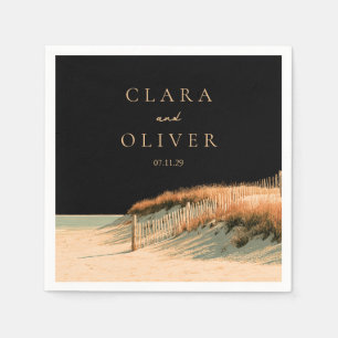 Romantic Golden Cape Cod Dune Grass Beach Wedding Napkins