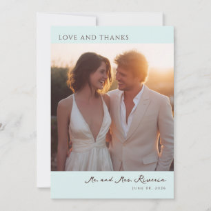 Romantic Golden Contemporary Photo Thank You Card