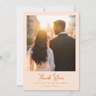 Romantic Golden Elegant Photo Thank You Card
