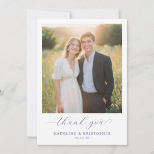 Romantic Golden Photo Thank You Card