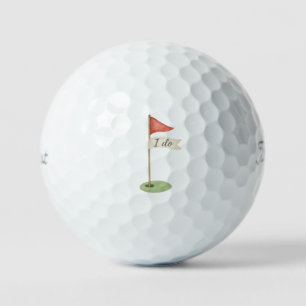 Romantic Golf Flag "I Do" Golf Wedding Favor Balls