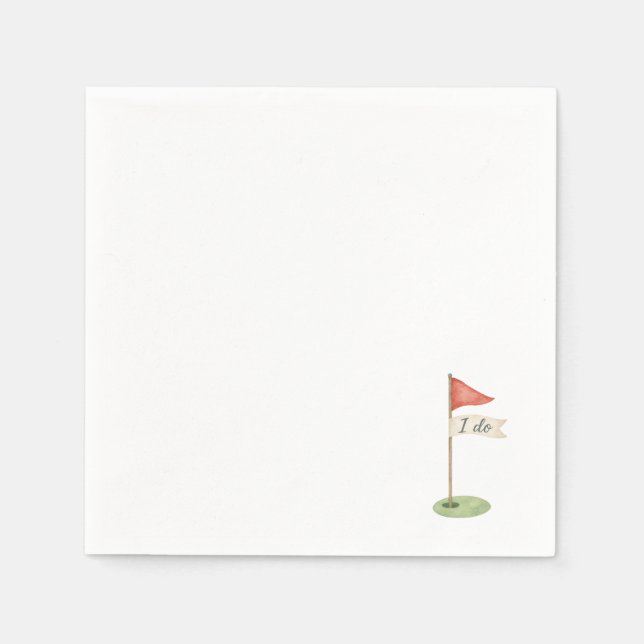 Romantic Golf Flag "I Do" Golf Wedding Favor Napkins (Front)