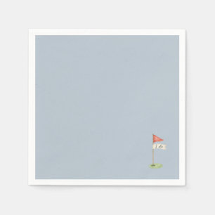 Romantic Golf Flag "I Do" Golf Wedding Misty Blue Napkins