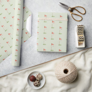 Romantic Golf "I Do" Golf Wedding Soft Sage Green Wrapping Paper
