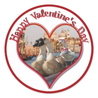 Romantic Gondola Ride for Valentine's Day Classic Round Sticker
