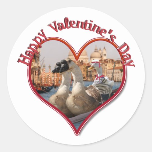 Romantic Gondola Ride for Valentines Day Classic Round Sticker