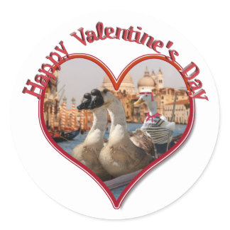 Romantic Gondola Ride for Valentine's Day Classic Round Sticker