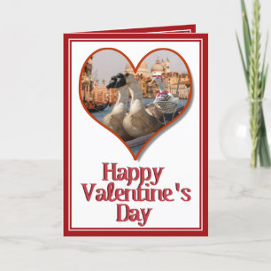 Romantic Gondola Ride for Valentine's Day Holiday Card
