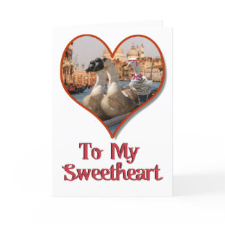 Romantic Gondola Ride for Valentine's Day Holiday Card