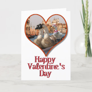 Romantic Gondola Ride for Valentine's Day Holiday Card