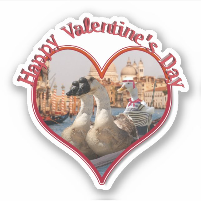 Romantic Gondola Ride for Valentine's Day Sticker (Front)