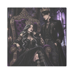 Romantic Goth King and Queen Dark Aesthetic Metal Print