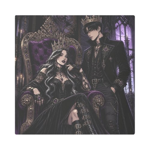 Romantic Goth King and Queen | Dark Aesthetic Metal Print