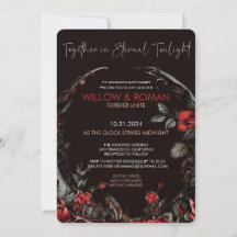 Romantic Goth Red and Black Rose Wedding