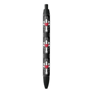Romantic Goth winged heart pattern Pen