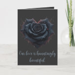 Romantic Gothic And Enigmatic Black Rose Card