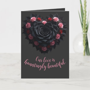 Romantic Gothic And Melancholic Black Rose Card