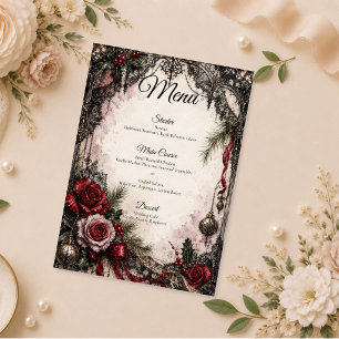 Romantic Gothic Christmas Wedding Menu