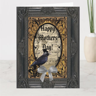 Romantic gothic crow mothers day card