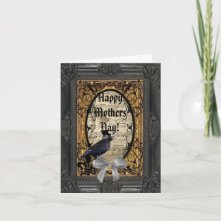 Romantic gothic crow mothers day card