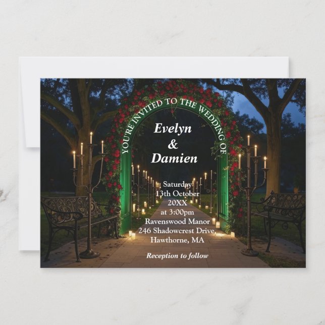 Romantic Gothic Garden Wedding Invitation (Front)