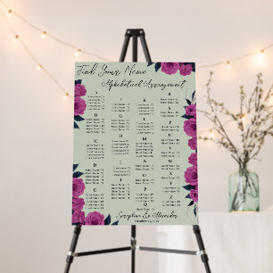 Romantic Gothic Lovers Alphabetical Seating Chart Foam Board
