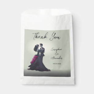 Romantic Gothic Lovers Elegant Thank You Favor Bag
