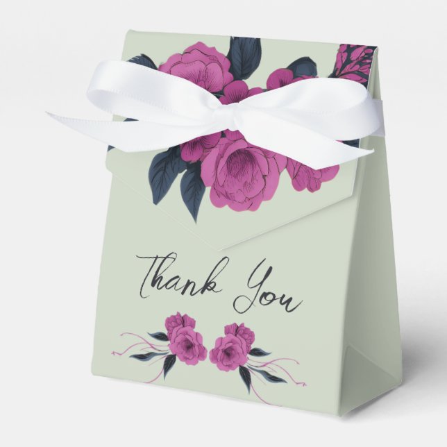 Romantic Gothic Lovers Elegant Thank You Favor Boxes (Front Side)