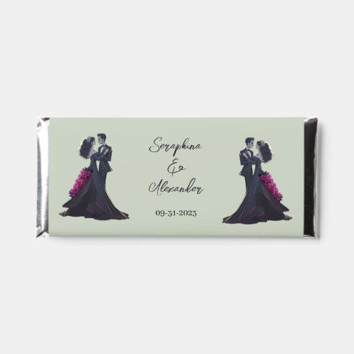 Romantic Gothic Lovers Elegant Thank You Wedding  Hershey Bar Favors