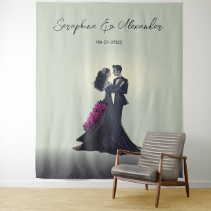 Romantic Gothic Lovers Elegant Wedding Backdrop