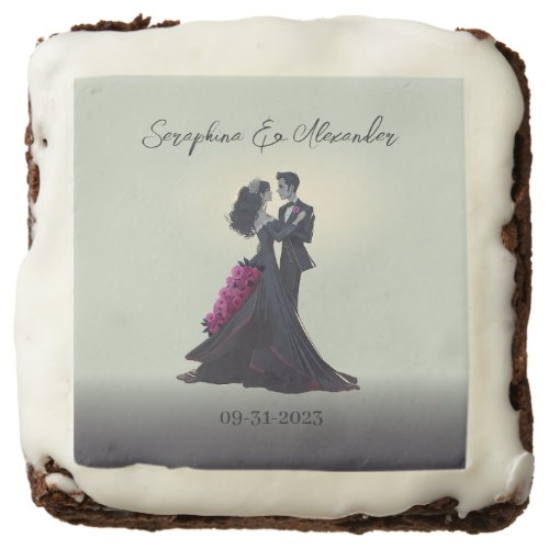 Romantic Gothic Lovers Elegant Wedding  Brownie