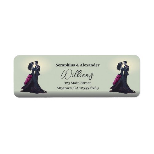Romantic Gothic Lovers Elegant Wedding  Label