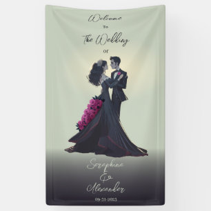 Romantic Gothic Lovers Elegant Wedding Welcome Banner