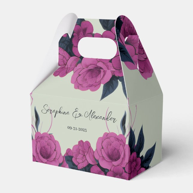 Romantic Gothic Lovers Minimal Elegant Favor Boxes (Front Side)