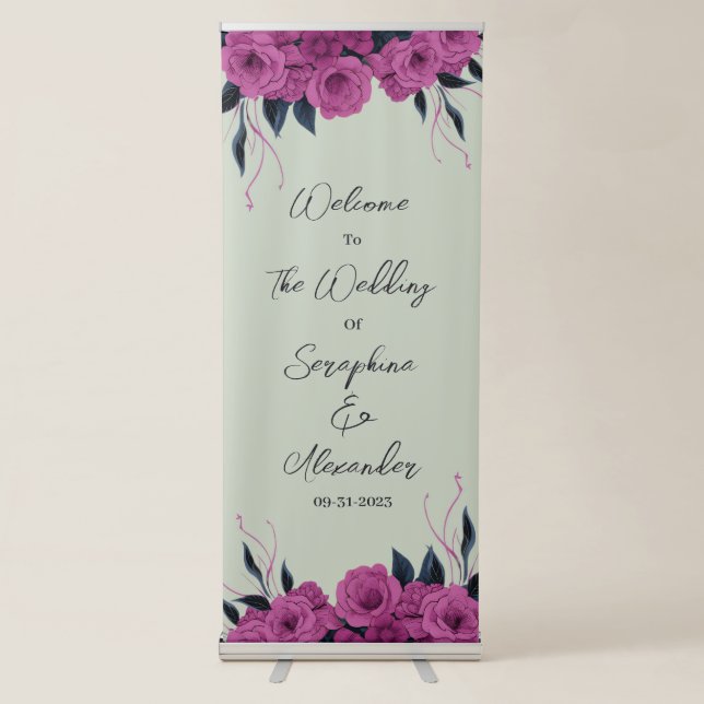 Romantic Gothic Lovers Minimal Elegant Retractable Banner (Front)