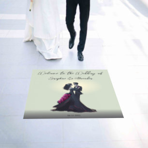 Romantic Gothic Lovers Welcome Wedding Floor Decals