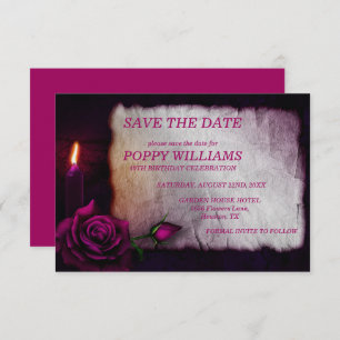 Romantic Gothic Rose & Candle Save The Date