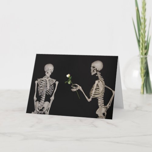 Romantic Gothic Skeleton Couple Valentines Day Holiday Card